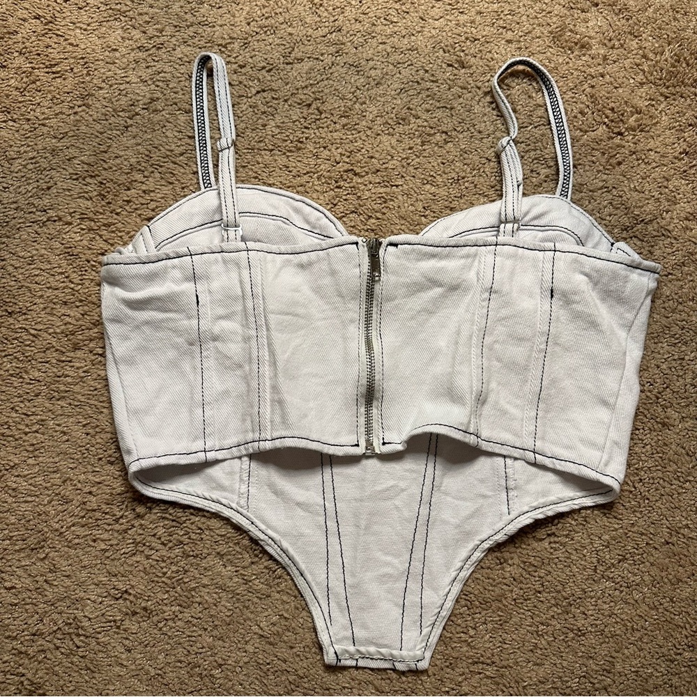 LIKE NEW Forever 21 Bustier Jean Top - Picture 4 of 5